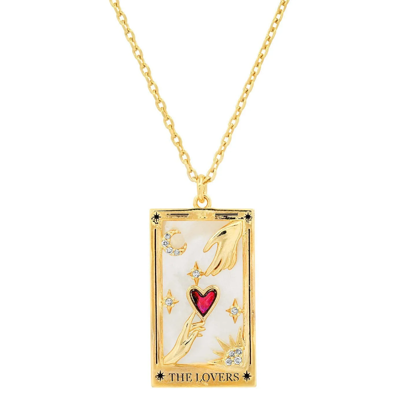Original New Tarot Queen Lover Magician Moon Necklace Tarnish Free Stainless Steel Jewelry 18K Gold Plated Decoration