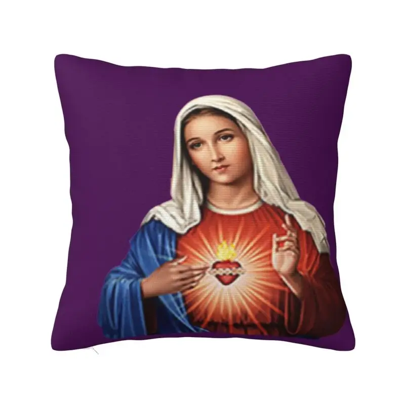 

Mary Our Lady Of Perpetual Help Mother Of God Cushion Cover Christianity Virgin Mary Velvet Modern Throw Pillow Case Home Decor