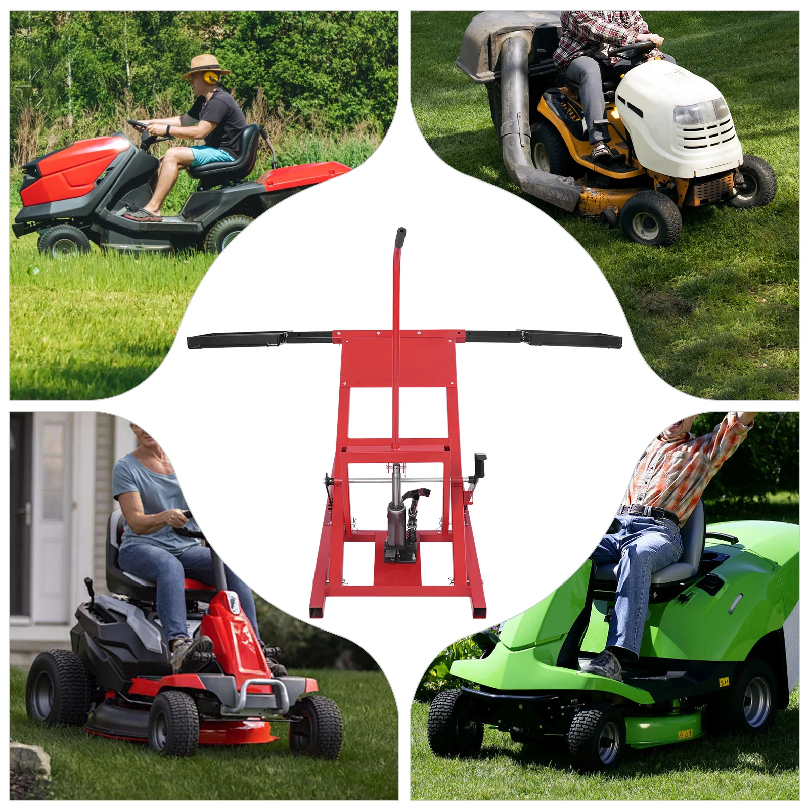 

Гидравлический подъемник для газонокосилок на 500 фунтов, подъемник для газонокосилок с колесными корзинами, подъемник для садовых тракторов и газонокосилок