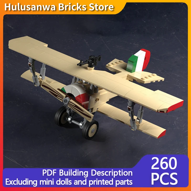 

WWI Fighter Aircraft Model MOC Building Bricks War Equipment Modular Technology Gifts Holiday Assemble Children Toys Suit