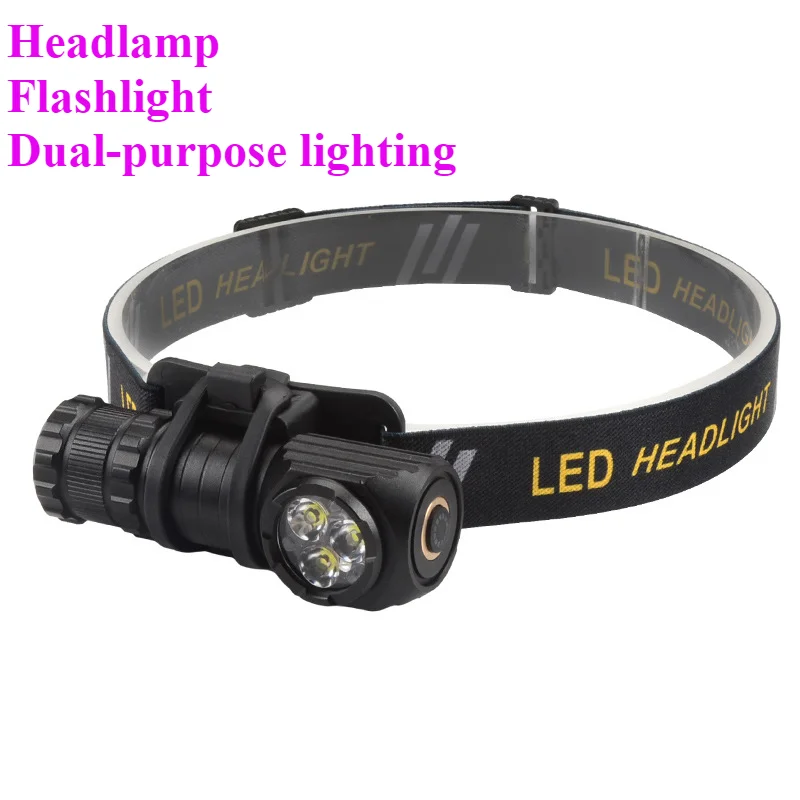 High-power Headlight Flashlight USB Rechargeable Aluminum Alloy Headlight Strong Magnetic Headlight Flashlight Dual-purpose