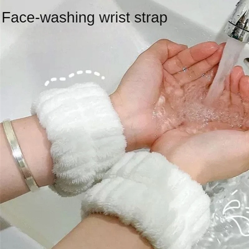 2pcs Wash Face Wrist Strap Soft Microfiber Towel Wristbands  Washing Face Water Absorption Washing Prevent Wetness Wrist Strap