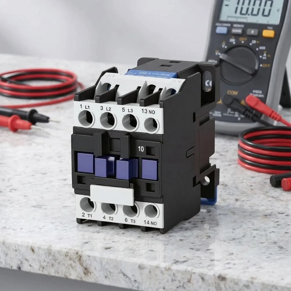 12A Rated Current AC Contactor 380V Coil Voltage 3P Three Pole Magnetic Contactor 220V Coil Voltage DIN Rail Installation