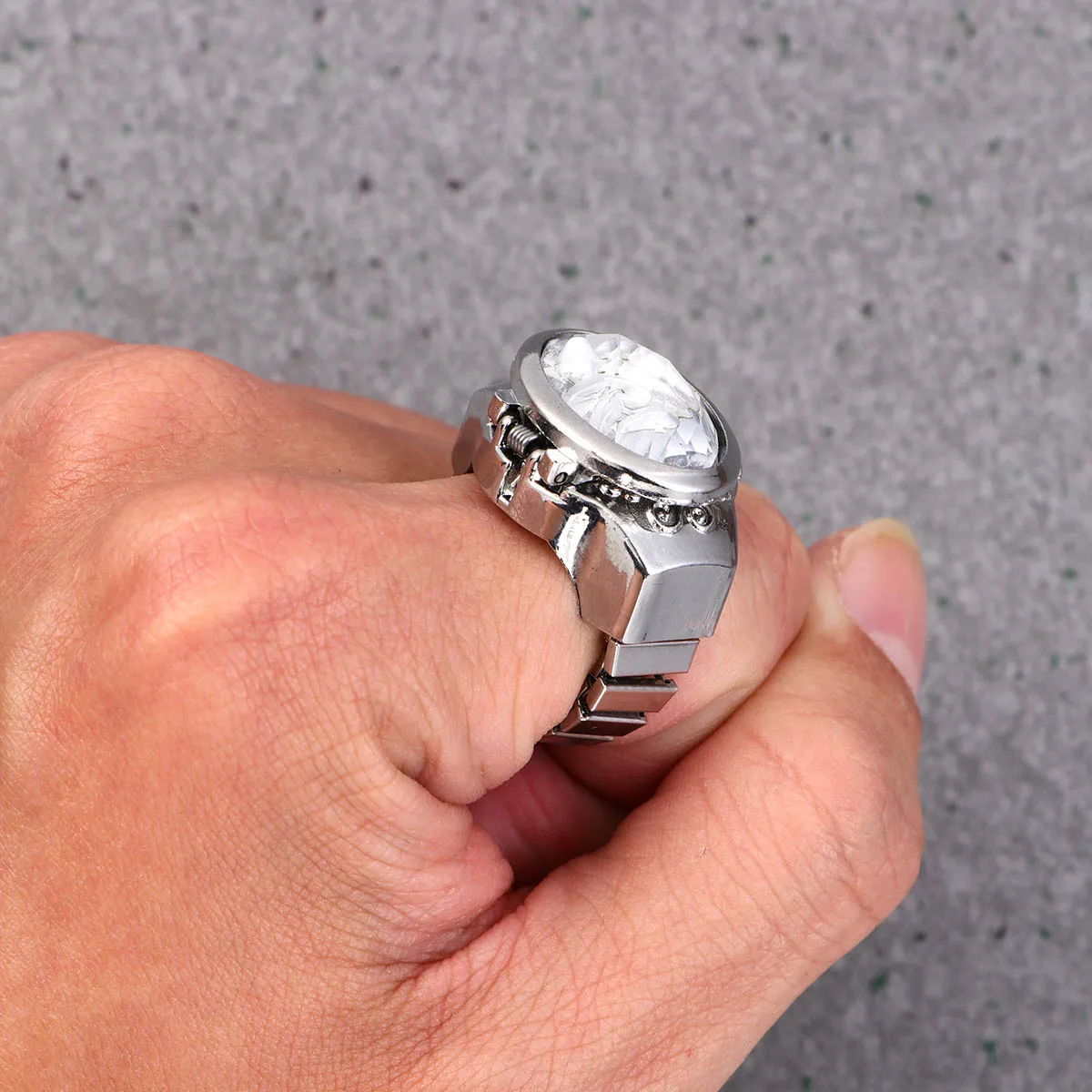 

Watches for Men Oval Finger Fashion Ring Case Unisex White Watch-shaped Student