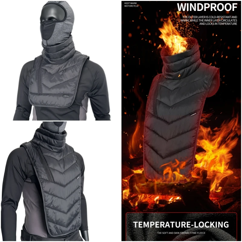 Keeping Warm Neck Scarf Men Motorcyclist Rider Chest Neck Protector Windproof Warmer Scarf Bibs Motorcycle Winter Thermal Collar