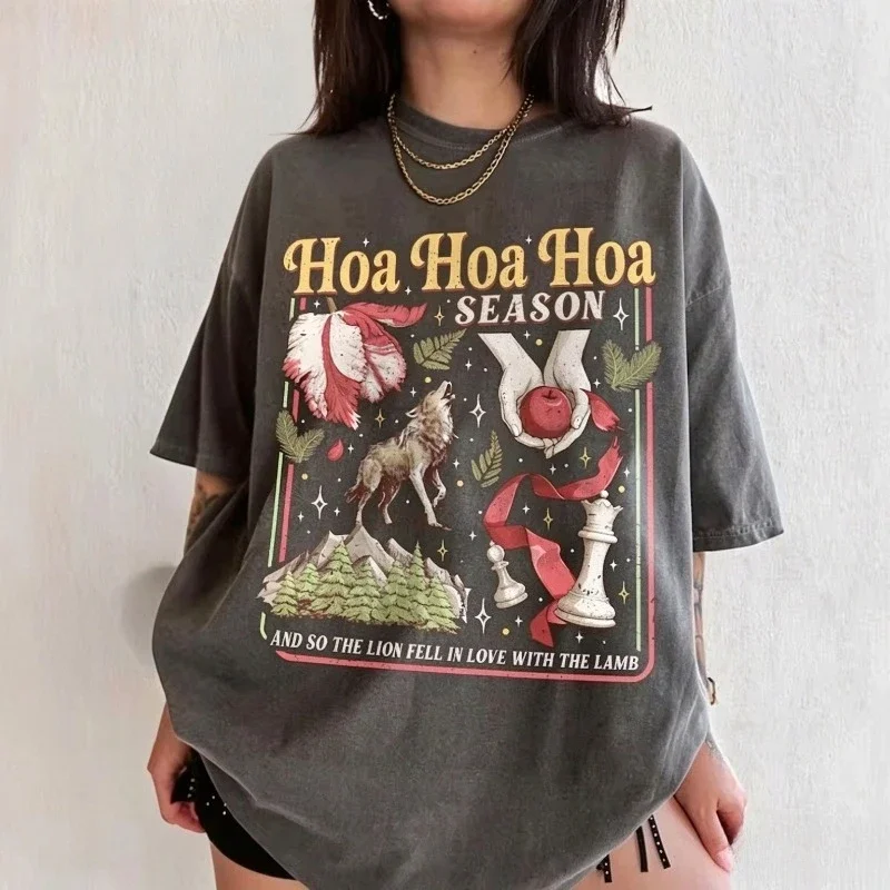 Women's Twilight Style Shirt Hoa Hoa Season Vampire Printed T-shirt, Unisex, Suitable for All Seasons