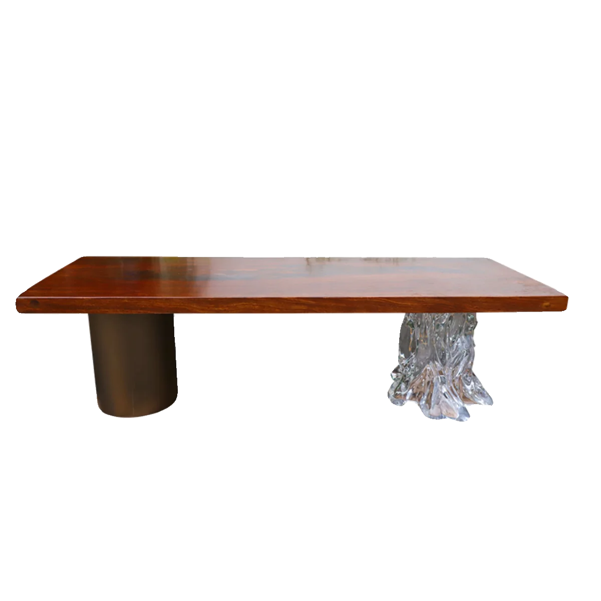 Light luxury solid wood tea table living room study home crystal acrylic desk transparent resin table