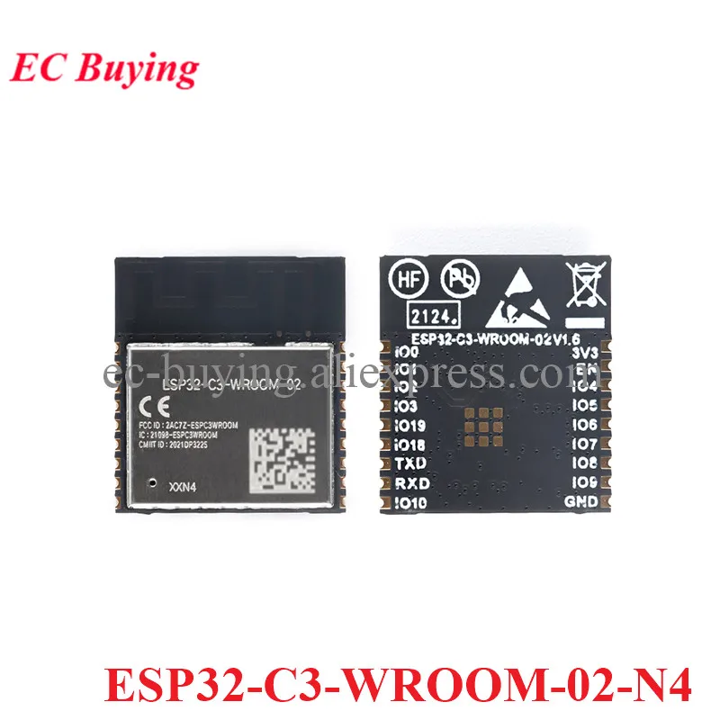 10 szt./1 szt. ESP32-C3-WROOM-02 02U-N4 H4 MINI-1 ESP32C3 2.4GHz BLE 5.0 WiFi Bluetooth-kompatybilny 4MB SPI Flash IoT Wi-Fi — zdjęcie produktu 2