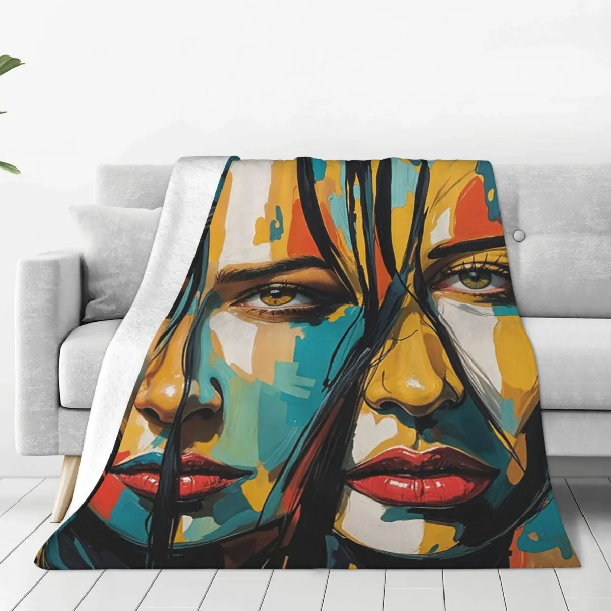 

Faces Blanket Flannel Warm Sofa Throw Blankets For Home Bedroom Travel Throws Bedspread Quilt