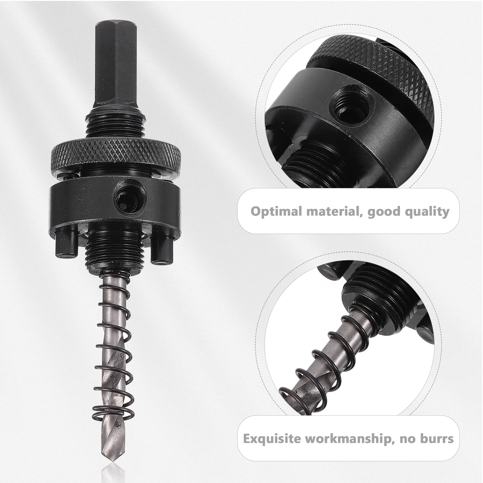 

Механический открывалка для тройника с биметаллическими отверстиями, черный сверхмощный центральный удлинитель для сверла для резки стали, дерева, пластика