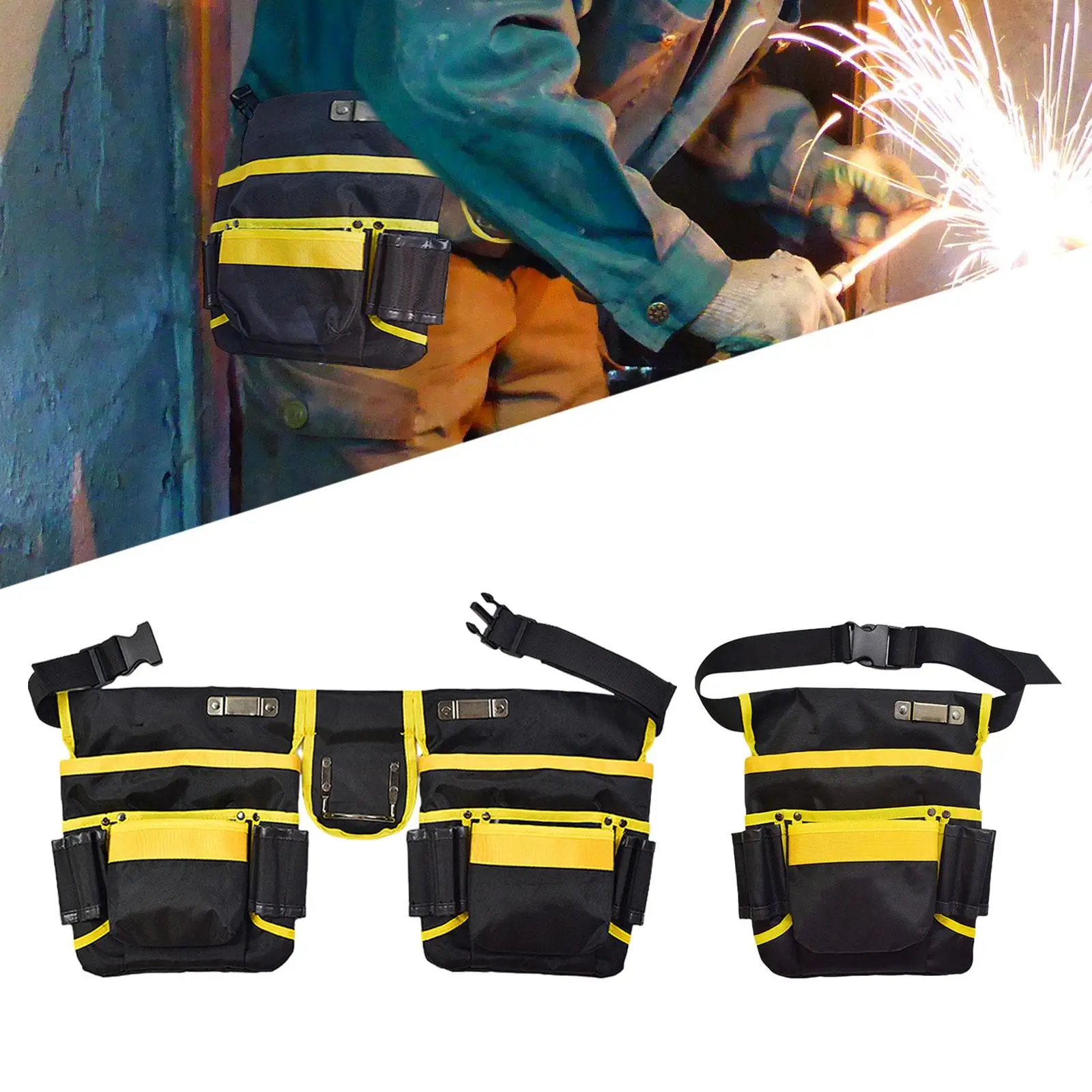 Tool Belt Professional Multipurpose Durable Dad Gift Tool Bag Work Apron for Carpenter Construction Woodworker Plumber Handyman