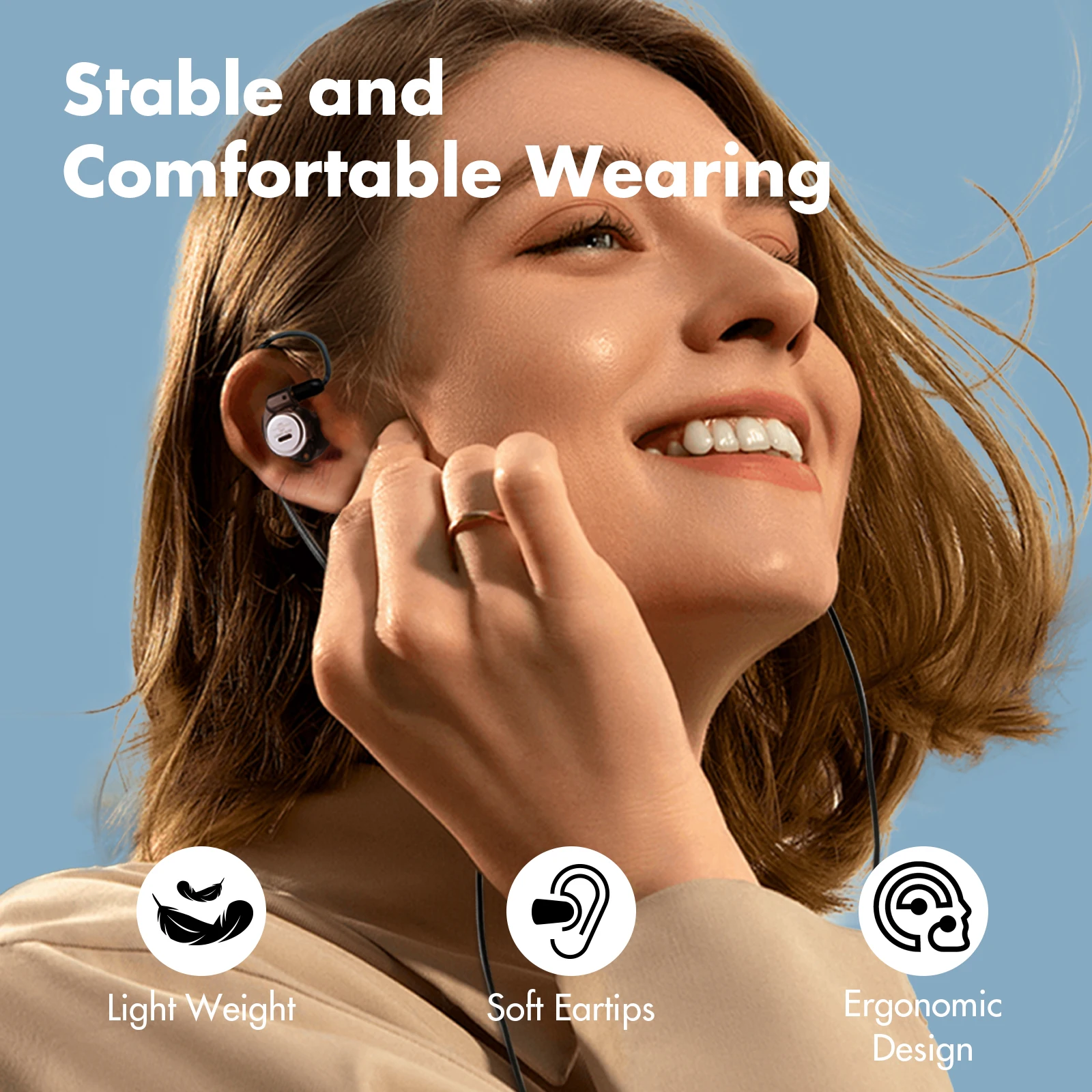 ROSESELSA Star City 5 Pro Wired Earbuds 1DD+2BA Hybrid IEM Earphones HiFi in-Ear Earphones Detachable Cable for Audiophile