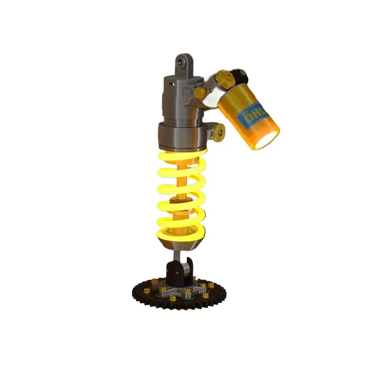 Car Shock Absorber Desk Lamp 3D Printed Metal Texture Creative Auto Part Model LED Night Light For Home Office Desktop Decor