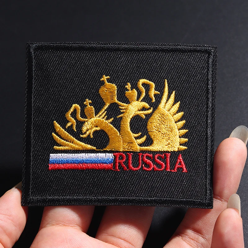 

Russian national emblem (Size:8X6.7cm) Iron On Patch Embroidered Applique Badge Clothes Stickers Garment DIY Apparel Accessories