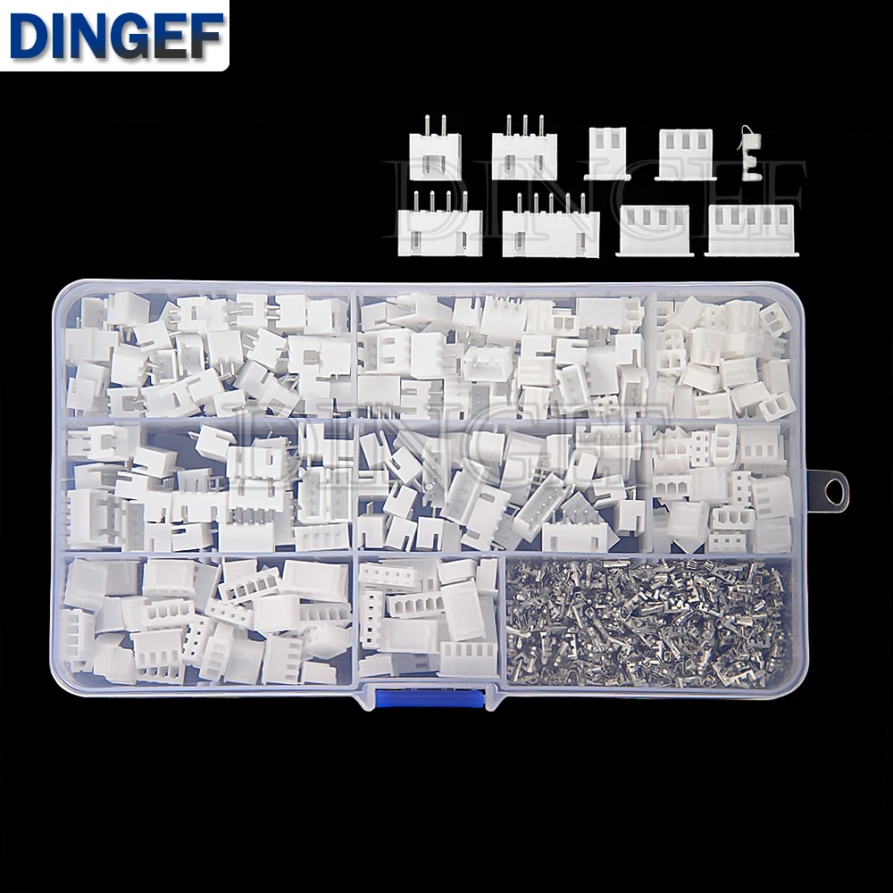 720PCS XH2.54 Pitch 2.54mm Terminals Male Female Plug Socket XH 2.54mm Connector kit Straight Pin 2P 3P 4P 5P