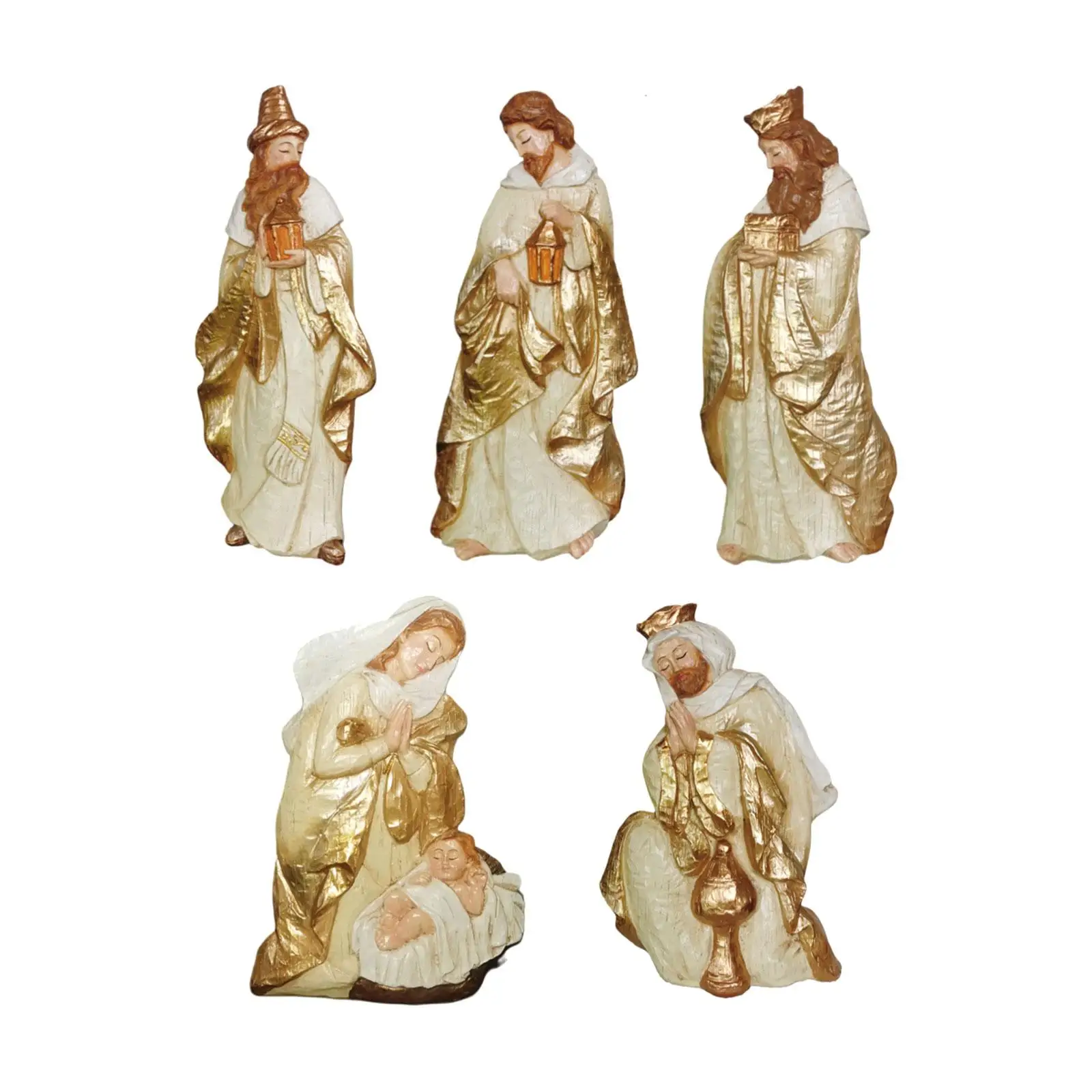 5x Nativity Scene Figurine Home Decorating Desk Christmas Nativity Scene Set