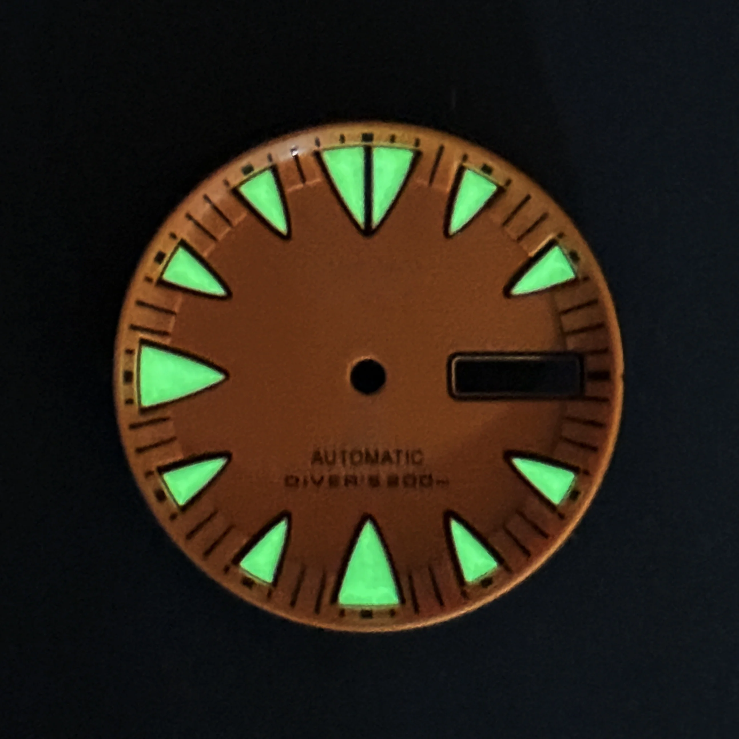 29mm S Logo Monster Dial Fit NH36/4R36 Movement Green Luminous Dual Calendar Dial Watch Modification Accessories view 6