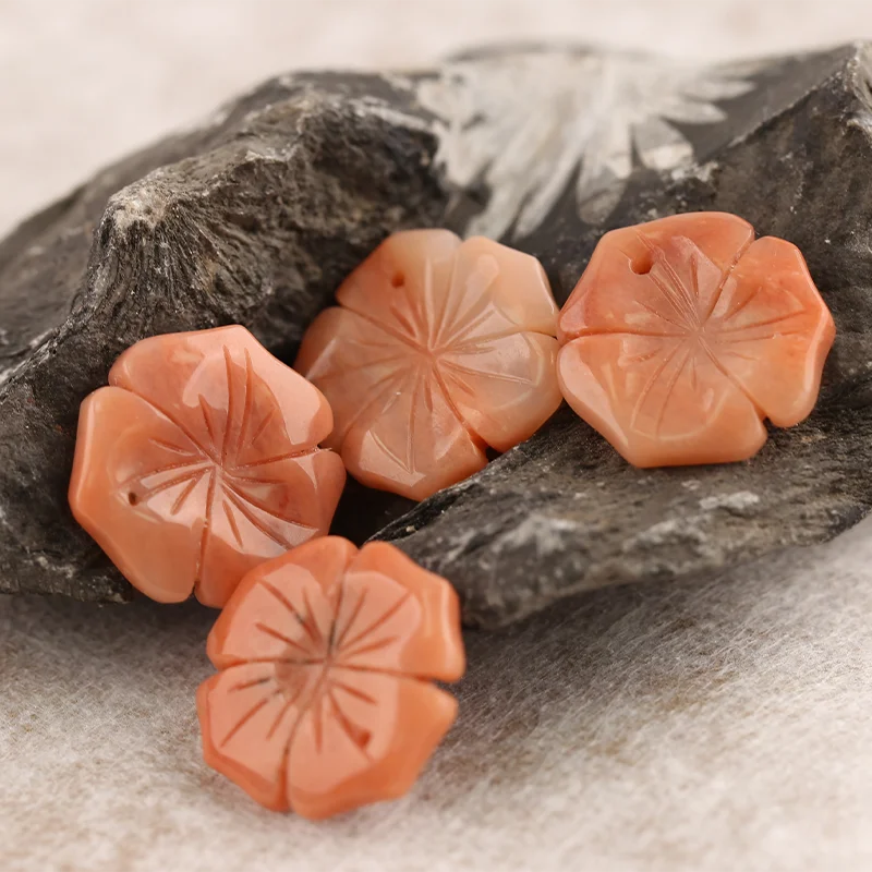 B&F 4PCS Pendant for Necklace Red Agate—Natural Stone Fashion Handmade Jewelry Charm Accessories 22x4mm 12g