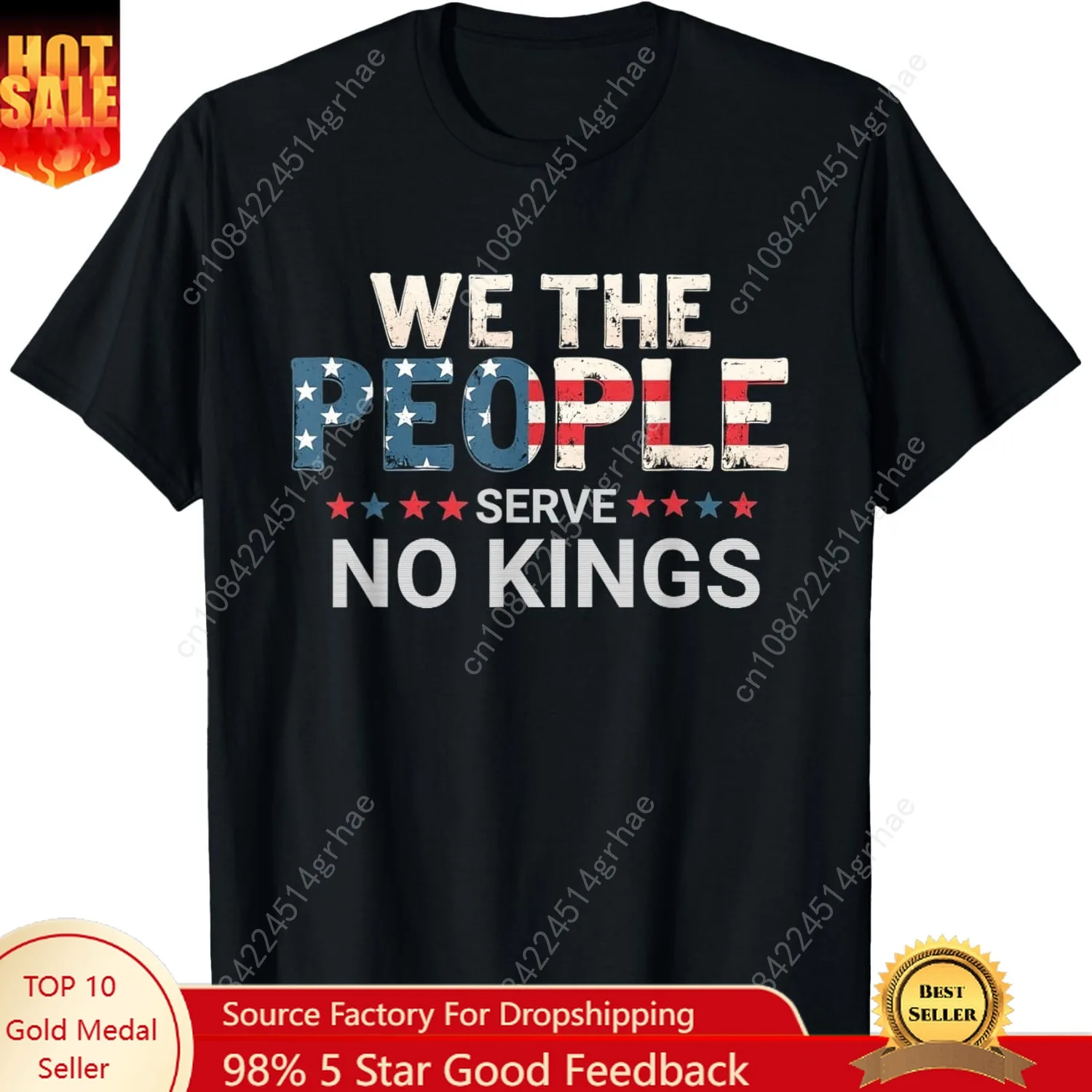 

No Kings In America, Democracy, We The People T-Shirt