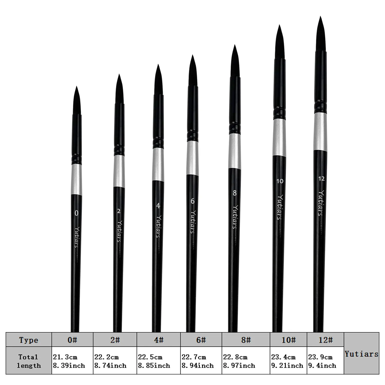 7/14pcs Professional Round-Pointed Tip Paint Brushes Set Soft Synthetic Nylon Tips Artist Paintbrushes For Watercolor Face Body