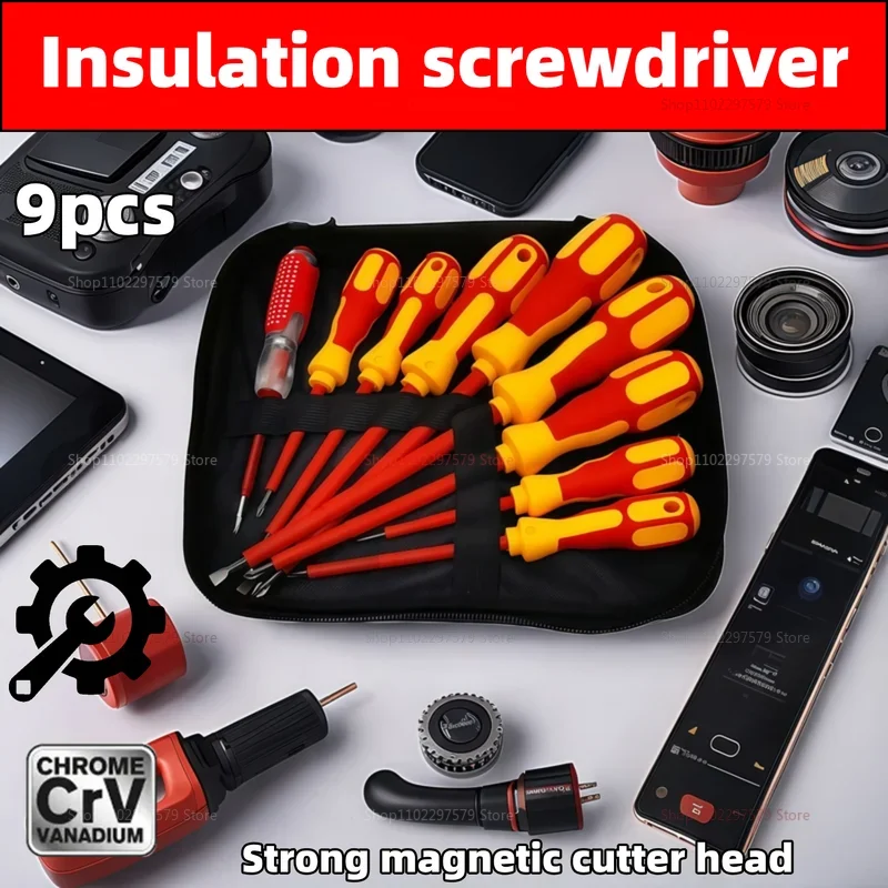 

Набор ручных инструментов для электрика, магнитная отвертка, изолированные биты с крестообразным шлицем, многофункциональный инструмент для ремонта электрооборудования, дома, сделай сам и