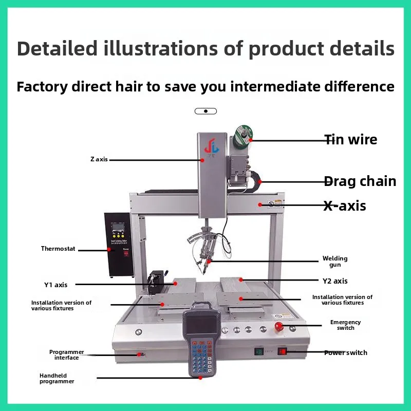 Manufacturer's Fully Automatic LED Light USB Cable Circuit Board Spot Welding Tin Drag Soldering Machine for PCB Board Deposit
