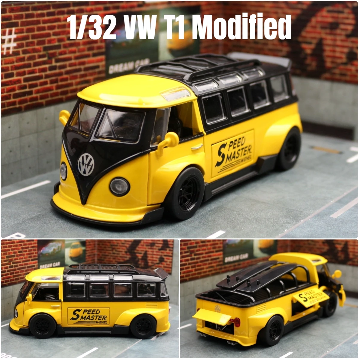 1/32 フォルクスワーゲン T1 ミニバスサンバ JDP 修正されたおもちゃの