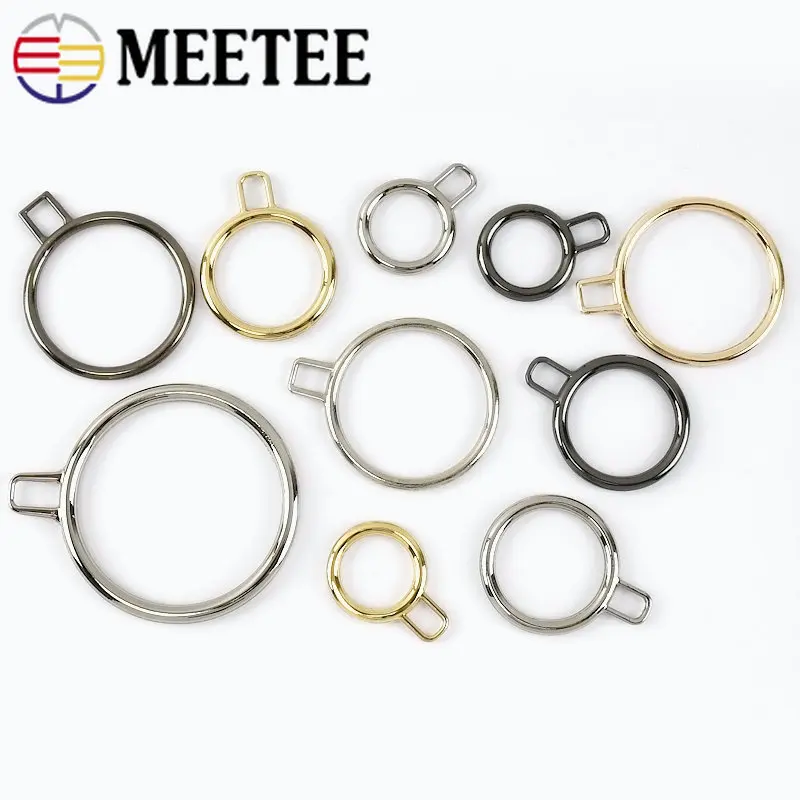 5/10Pcs 11-40mm Metal Zipper Puller Round Zippers Handle Luggage Tag O Ring Zip Slider Pendant Pull DIY Hook Sewing Accessories