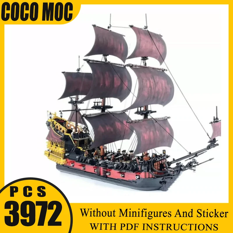 

MOC Building Blocks Queen Revenge Ship Model DIY Assembly Technology Bricks Collection Display Toys Xmas Gifts