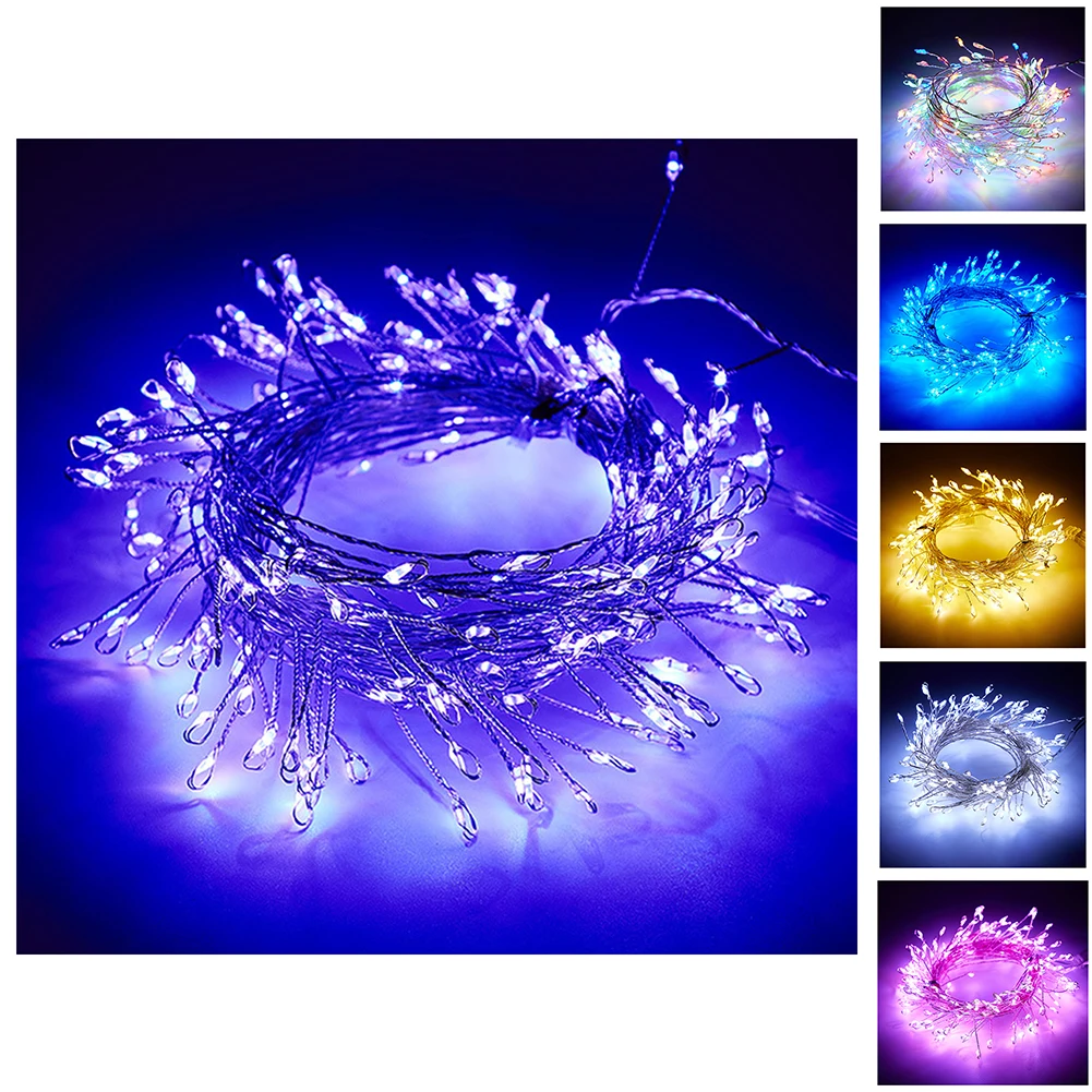 Cordas de Iluminação LED decorativas, Botão Cadeia de Iluminação, Caixa de Bateria, USB Styling, Fio de Cobre, Lâmpada para Festa, Casamento, Natal