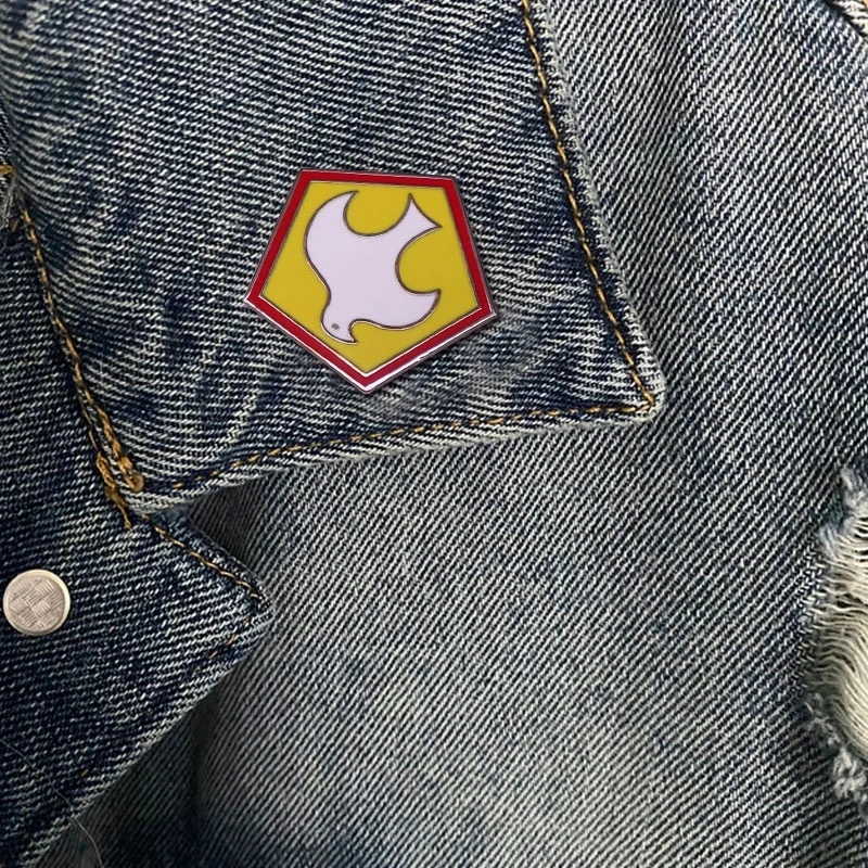 السلام حمامة السلام التلبيب دبابيس على ظهره الجينز المينا بروش دبوس المرأة موضة مجوهرات هدايا الحمام شعار الكرتون شارات #4