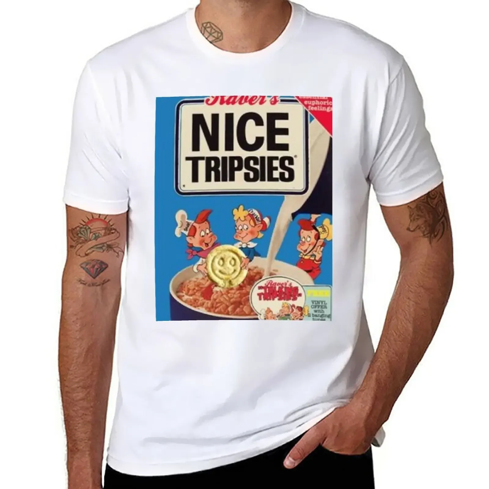 Round Collar Short sleeve New Nice Tripsies 90's Rave Flyer T-Shirt aesthetic clothes t-shirt black t-shirts for men heavyweight