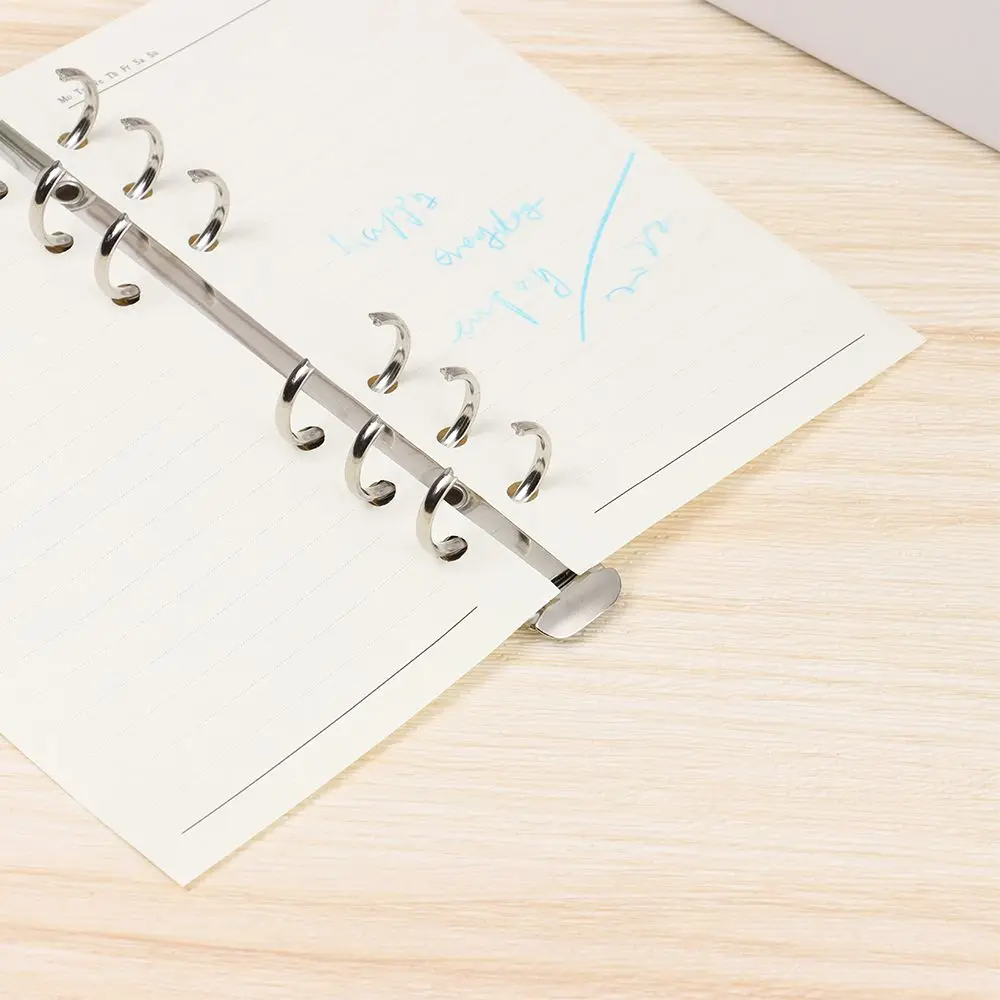 Cancelleria Forniture per ufficio Blocco note ricaricabile fai-da-te Notebook in metallo Rilegatura Cerchi Raccoglitore ad anelli Clip Cartella di file a fogli mobili