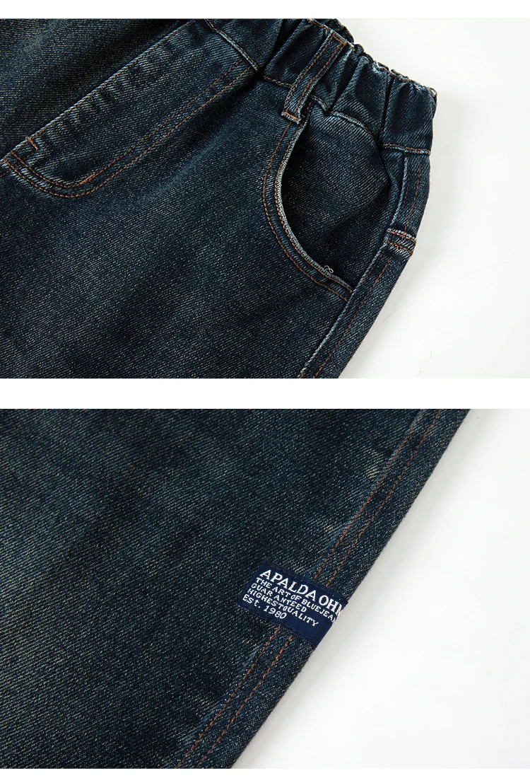 Koreanische Modische Jungen-Jeans mit Buchstabendruck, Gerade Geschnittene Denim-Hosen, Kinderhosen mit Weitem Bein, Lässige Kinderhosen für Alter 5-14 Jahre – Detail 10