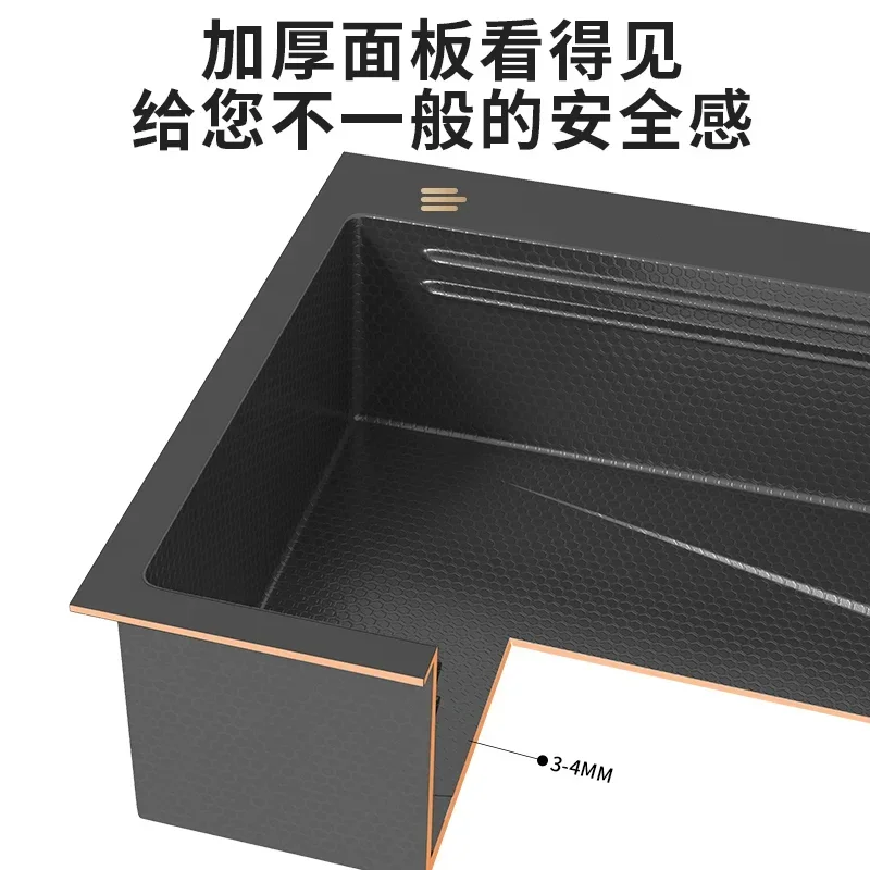 Kitchen stainless steel sink large single sink vegetable sink with bracket outdoor integrated floor type household dishwashing