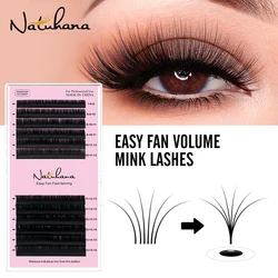 NATUHANA Camellia Volume Lashes Mixed Length Premium Soft Natural Light Eyelashes Premade Fans  Eyelash Extension