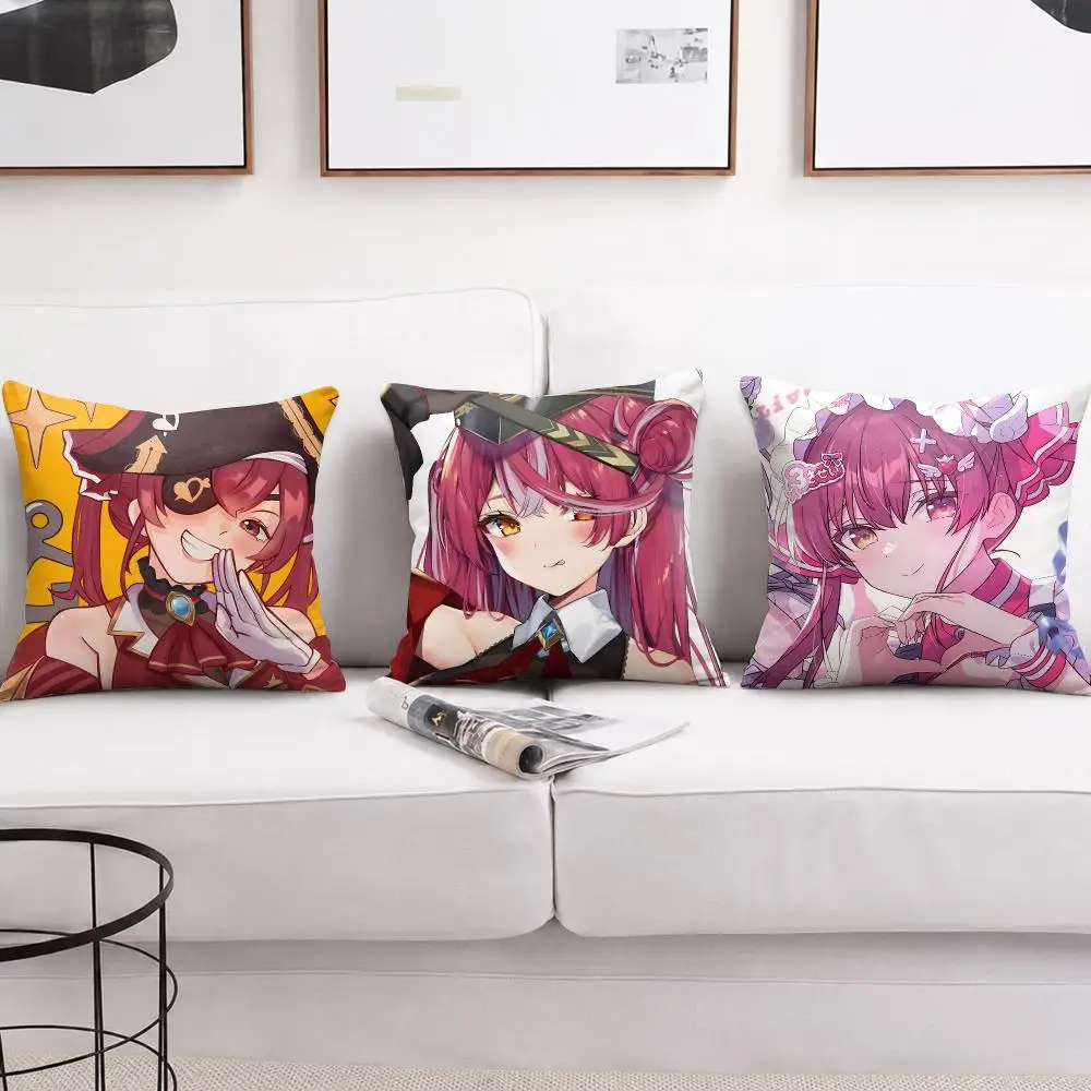 Web Online Anime H-Houshou Marine Cushion Cover Wrinkle-Resistant Short Plush Pillow Case Breathable Machine-Washable