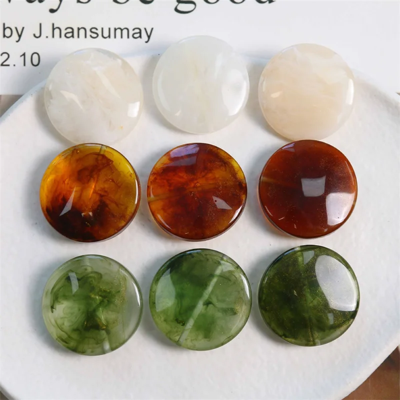 Новое поступление, 50 шт./лот, 28 мм, цветной принт, геометрия, круглая форма, смоляные бусины с прямыми отверстиями, ювелирные изделия своими руками, аксессуары для одежды