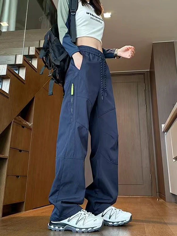 Tall Men's Autumnal Lightweight Climbing Pants Side Zip Soft ell Workwear Trousers Waterproof Straight Leg Casual Pants