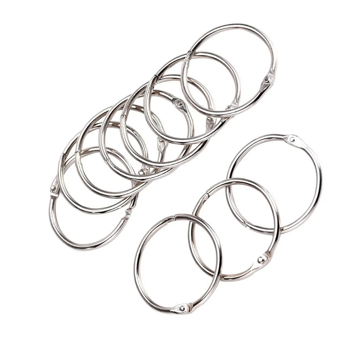 12Pcs Modern Electroplated Metal Curtain Rings Snap Clips Heavy Duty for Hanging Drapes Clothes Keys Loose Leaf Binders Memo