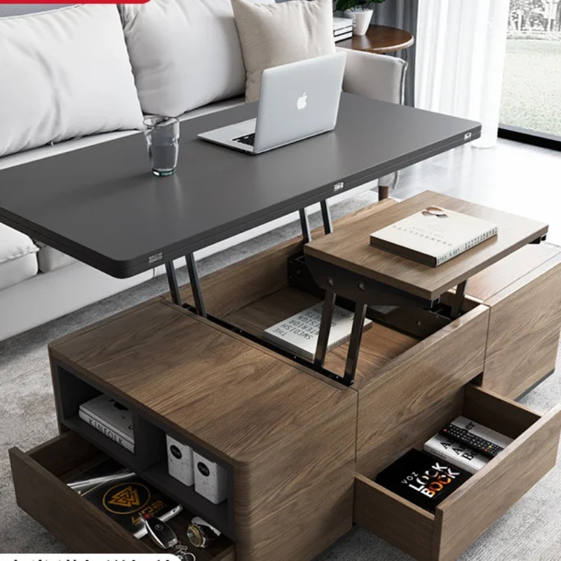 

Multifunctional tea table, dining table, dual purpose, lifting and folding living room, small family type, creative tea table