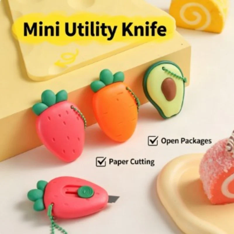 1pcs Utility Knife In The Shape Of Mini Fruit Designed To Be Hung For Unpacking Paper Cuttings Envelope Wrapping Tool
