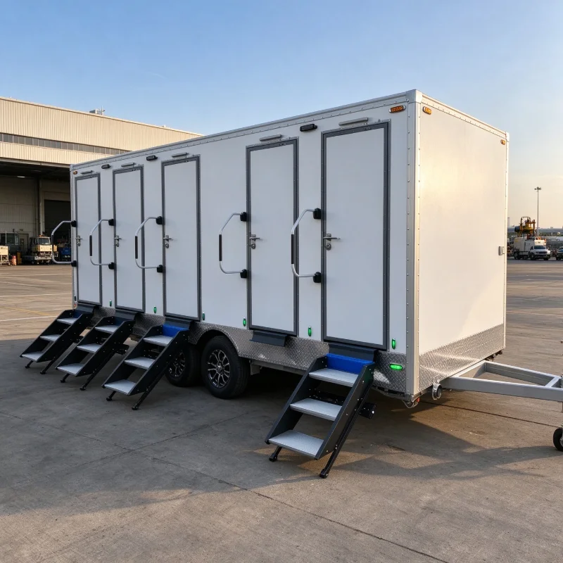 Customized Outdoor Event Bathroom Trailer Mobile Toilet Cabin Portable Restroom Unit for Sports Match Large Scale Gathering