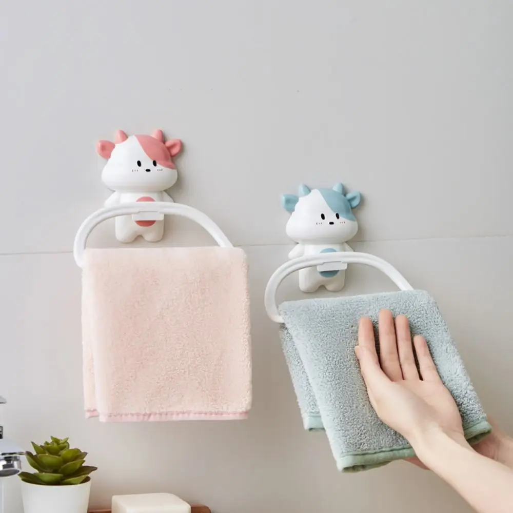 Practical Cartoon Children's Towel Rack No Punching Moisture-proof Bathroom Towel Rail Waterproof PP Towel Pole Shower Room