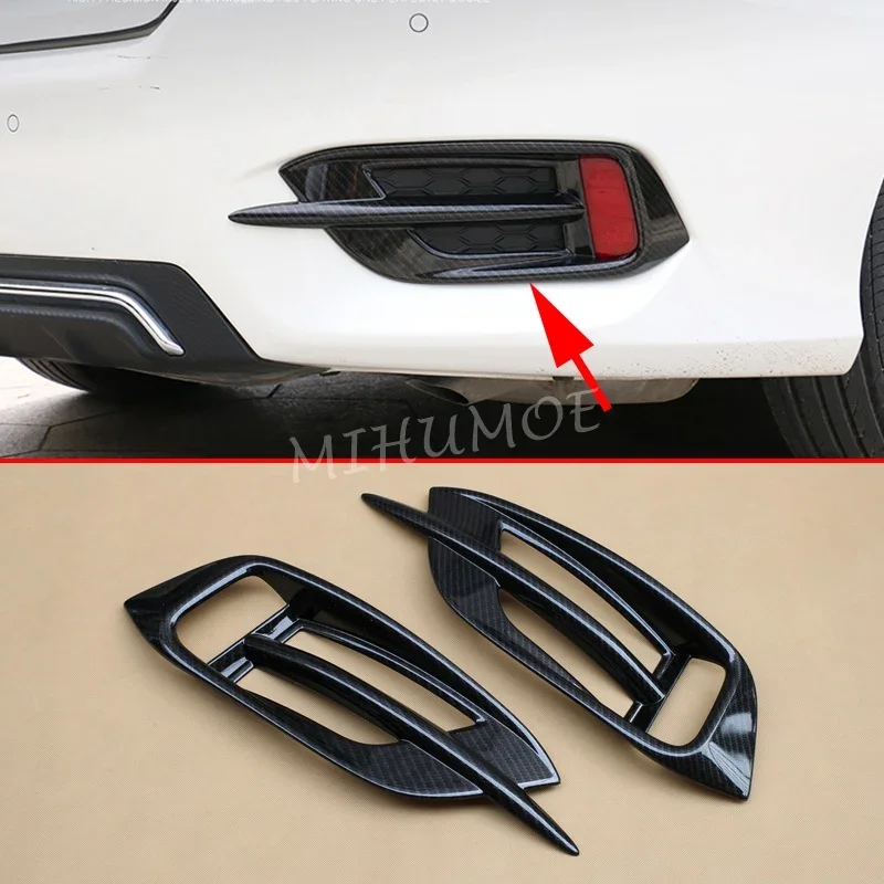 Carbon Fiber Rear Bumper Reflector Fog Light Cover Sticker For Honda Civic Sedan 2016 2017 2018 2019 2020 2021