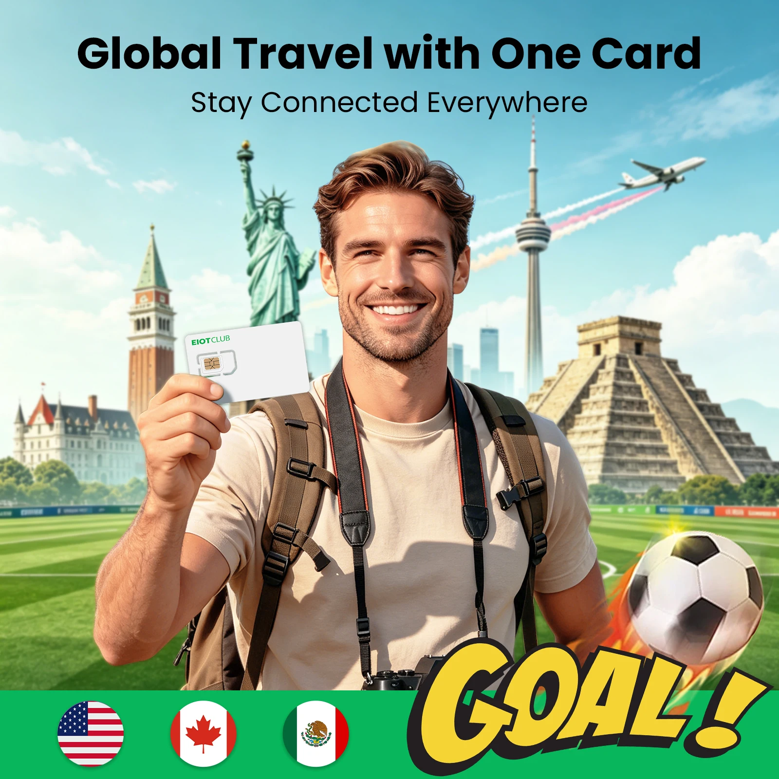 Mexico SIM Card Canada SIM US SIM Travel SIM Card For Soccer Season For Phone Tablet WiFi Hotspots Router Prepaid Data-Only SIM