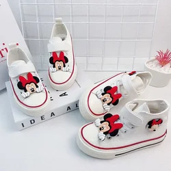 Disney kreskówka minnie mouse dziewczęce płócienne buty wiosenne dziecięce dziecięce buty na co dzień jesienne nowe buty sportowe