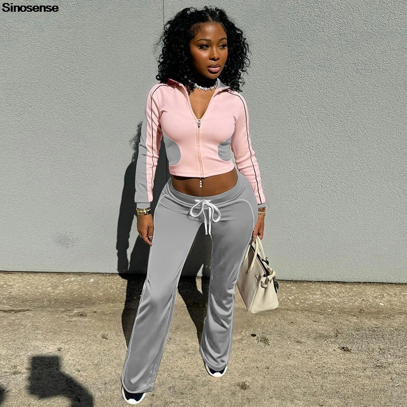 Women's Two Piece Tracksuit Set Long Sleeve Zipper Jacket With Sweatpants Sweatsuit Jogger Workout Sets Casual Sports Outfits