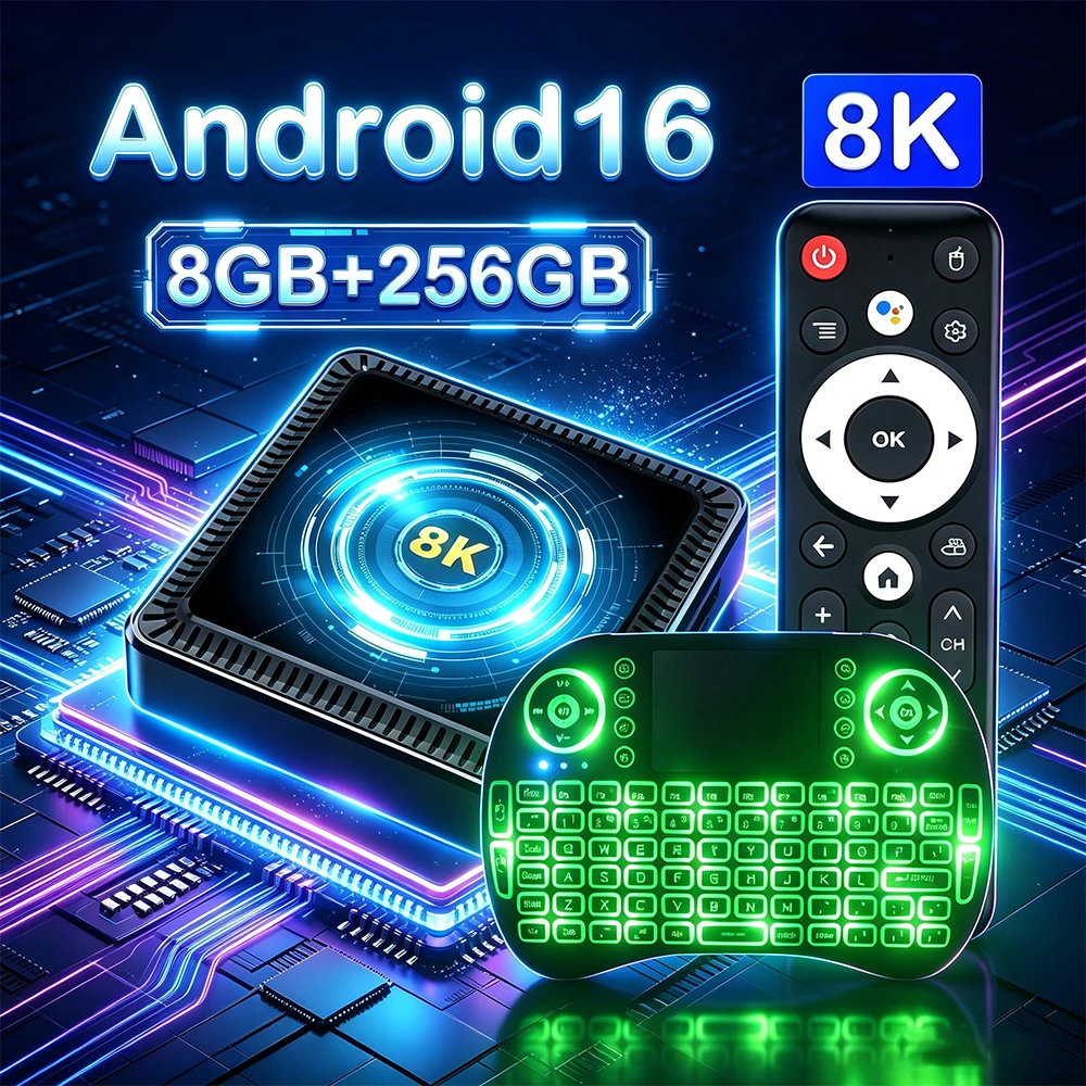 Q19 Smart TV Box Android 16 H618 32GB 64GB 128GB 256GB Set Top Box Wifi 5G Google Assistant Voice Remote Streaming Media Player