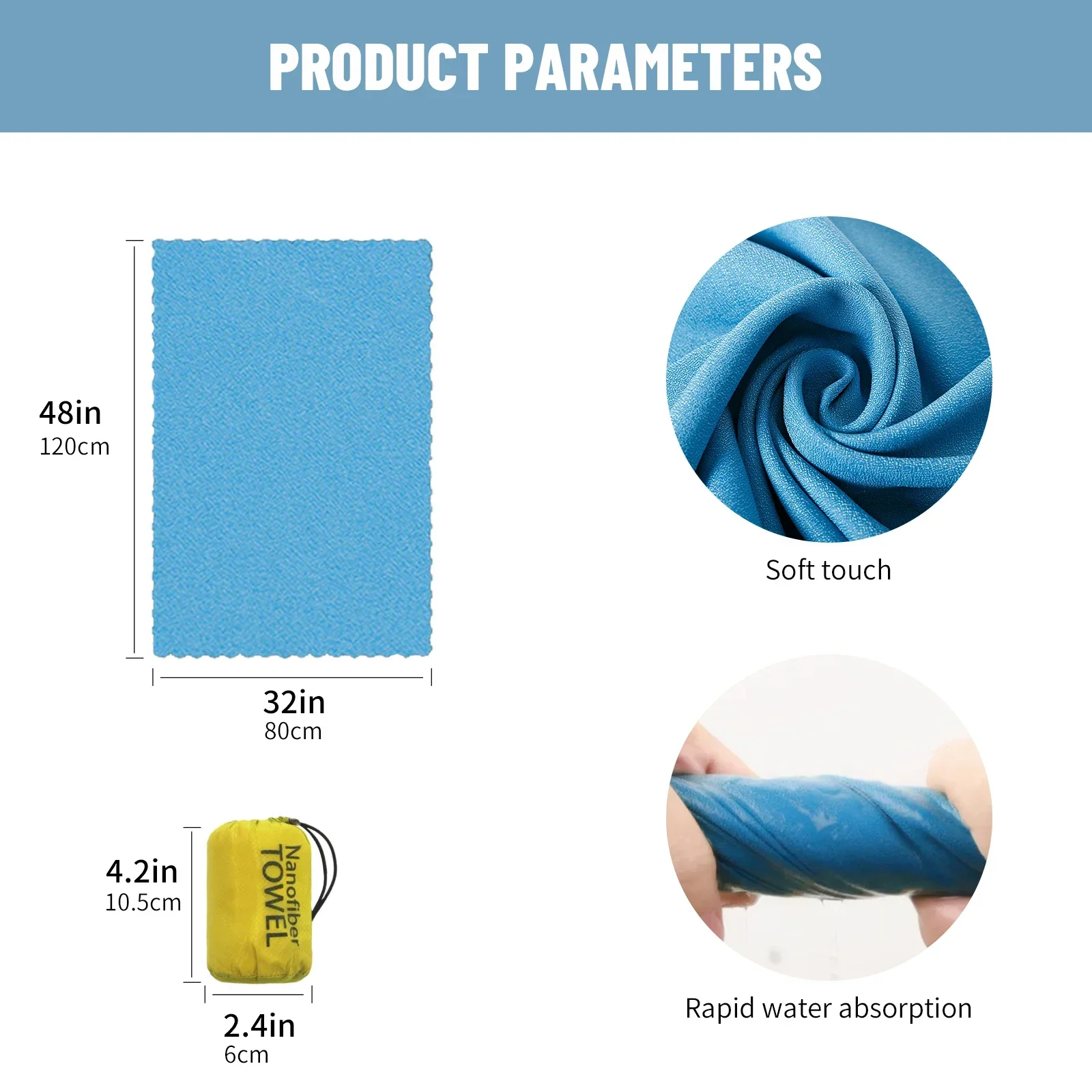 Hiturb Outdoor Travel Round Cloth Bag Embalagem Toalha De Secagem Rápida Absorvente Secagem Rápida Leve Portátil Praia Correndo